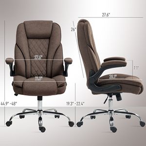 Sedia Direzionale da Ufficio in Tessuto Diamantato Marrone Scuro con Braccioli Ribaltabili - Certificata BIFMA e Realizzata in Nylon - Product Image 3