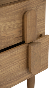 Natural Malaysian Oak LOME Side <b>Table</b> for Living Room Decor and Solid Wood <b>Bedside</b> <b>Table</b> for <b>High</b>-End Home Office Storage - Product Image 5