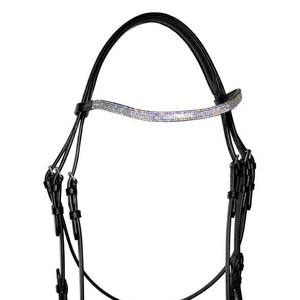Brida de Cuero de Lujo para Caballo, con Cristales Multicolor en la Frente, Narquera Anatómica Suave y Acolchado de Cristal de Alta Gama - Product Image 3