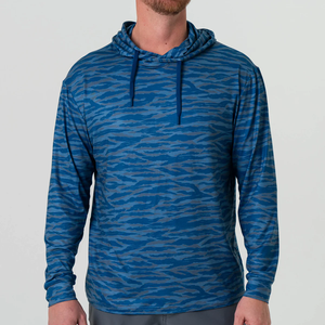 Sudadera con Capucha de Manga Larga con Camuflaje para Hombre, Protección Solar UPF 50, Secado Rápido, Transpirable, Camisa de Pesca, Poliéster, Estampado por Sublimación - Product Image 3