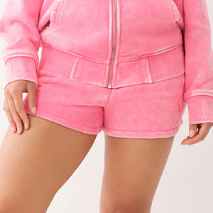 Fabricant de survêtements personnalisés, ensemble deux pièces sweat à capuche et short, effet délavé, patch brodé, survêtements vintage pour femmes, haute qualité - Product Image 2