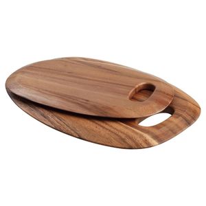 Tabla de Cortar Rectangular de Madera con Asa, Acabado Natural, Madera de Acacia para Cocina - Product Image 3