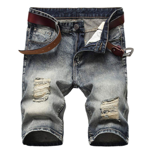 Wholesale High Street Casual Denim Shorts 100% Cotton Quick Dry Breathable Solid Pattern Customizable Colors Logo High - Product Image 1