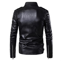 Blouson Bomber Slim en Cuir Formel pour Homme MKB ENTERPRISES, Col Montant, Logo Avant, Hiver, Imperméable, Style Moto, Couleurs Personnalisables