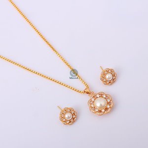 Gold Plated Neysa Pearl CZ Designer Pendant Set for Bridal and Festival - Product Image 2