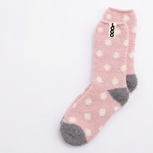 Spring Warm <b>Women</b> Fuzzy <b>Socks</b> 100% Cotton Eco-Friendly Quick Dry Customized Brand Juncai Knitting <b>Fluffy</b> Logo Position Bottom - Product Image 5