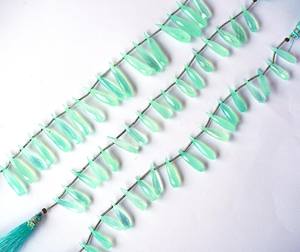 ลูกปัดหินแคลเซโดนีสีน้ำธรรมชาติทรงเหลี่ยมแบบไบรอเล็ต สำหรับทำเครื่องประดับ ขายส่ง - Product Image 3