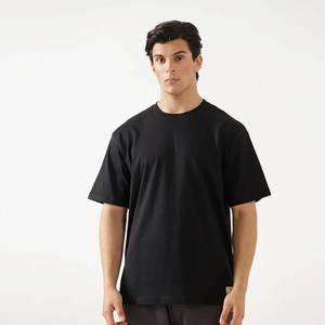 Wholesale Oversized Cotton Fleece T-Shirt Men 120g Heavyweight Eco-Friendly Quick Dry <b>Drop</b> Shoulder Custom Digital Printing - Product Image 6