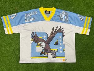 SHUJA SPORTS Fly Alone 24, Jersey de Malla para Hombre, Cuello en V, Rojo, Blanco y Amarillo, Impresión por Sublimación, Transpirable, Corte Regular, Diseño Personalizado ODM - Product Image 6