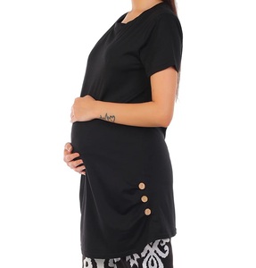 Wholesale Best Selling Plain Maternity T Shirts For Women's Nursing Pregnancy Clothing Mother Breastfeeding Tee Shirt Breathable - Product Image 5