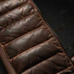 Leather Bomber <b>Jacket</b> <b>Summer</b> Streetwear Zipper Closure Stand Collar Solid Pattern Canvas Fabric - Product Image 6