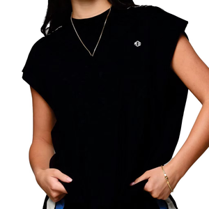 Camiseta de Yoga sin Mangas para Mujer, Talla Grande, Color Negro, Spandex/Poliéster, Corte Regular, Ligera, Moda de Verano, Marca Privada OEM - Product Image 2