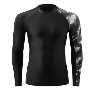 Nouveauté : Chemises de sport pour hommes, coupe ajustée, tricotées, coupe-vent, pour l'automne, impression de logo personnalisée, vêtements de fitness, services OEM - Product Image 3