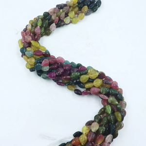 Perles en forme de feuille sculptées en pierre précieuse naturelle multi-gemmes, tourmaline, feuilles sculptées à la main pour la fabrication de bijoux, fournitures de bijouterie DIY - Product Image 6