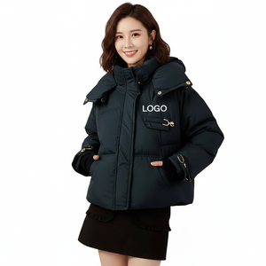 Nouvelle arrivée : Doudoune élégante pour femme, imperméable, écologique, avec broderie, rembourrage en coton épais, fermeture éclair - Product Image 5