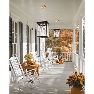Luminaire suspendu extérieur intégré LED 5CCT de grande taille avec ampoules pour véranda, patio, cour, jardin - Product Image 6