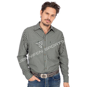Chemise d'hiver traditionnelle bavaroise pour homme, en tricot uni, 50% coton, 50% fibre de bambou, écologique, respirante, OEM - Product Image 3