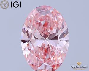 เพชร CVD ขนาด 6.01 กะรัต ความสะอาดระดับ VS1 สีชมพูสดใสแฟนซี พร้อมใบรับรอง IGI ทรงรูปไข่ สำหรับแหวนสั่งทำพิเศษ - Product Image 1