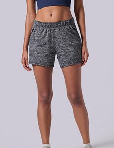 Shorts de sport personnalisés avec logo, taille haute, dos en V, pour la gym, le yoga, et le cyclisme, avec effet froncé aux fesses pour femme - Product Image 2