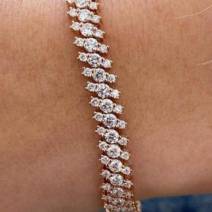 Womens Iced Out Cuban Link <b>Bracelet</b> 925 <b>Silver</b> Moissanite Diamond Luxury Jewelry Bling Moissanite <b>Bracelet</b> Hip Hop Style - Product Image 5