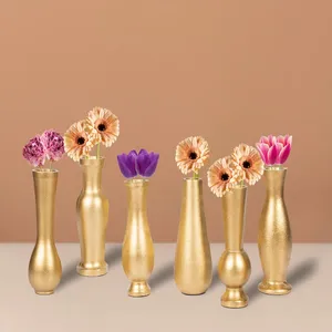 High Quality Coastal Style Iron Flower Vase Eco-Friendly <b>Tabletop</b> Home Interior Decoration Trending - Product Image 2