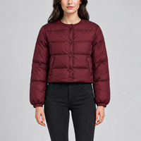 Blouson matelassé pour femme, col montant, fermeture éclair, blocs de couleur, manches raglan, manteau d'hiver chaud, design personnalisé