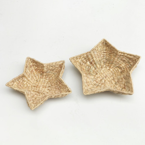 Plateau en jacinthe d'eau tressée, fabriqué au Vietnam, plateaux de rangement de haute qualité, décorations de Noël de luxe - Product Image 1