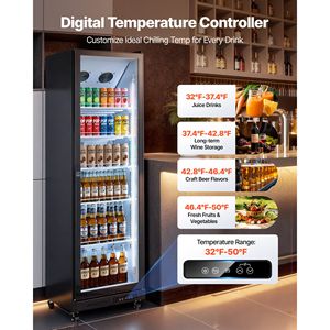 Commercial 12.4 Cu.Ft/350 L Glass Door Display <b>Refrigerator</b> Upright Beverage Cooler Fridge 5th Generation Product - Product Image 4