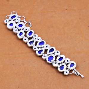 Pulsera de Piedra Lapislázuli, Plata de Ley 925, Joyería Bohemia Hecha a Mano, Piedra Natural, Pulsera para Mujer, Venta al por Mayor - Product Image 4