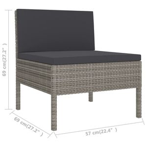 Ensemble de meubles de jardin gris anthracite - Product Image 6