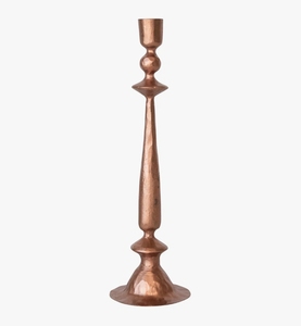 Porte-bougie conique en cuivre - Chandelier vintage haut avec finition martelée pour une décoration élégante de la maison et une touche décorative pour la table à manger - Product Image 1