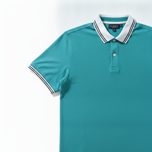Polo pour homme en coton piqué, couleur unie, design personnalisé OEM, dernière collection, coupe classique, coupe ajustée, tricot côtelé, respirant et décontracté - Product Image 5