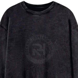 Sudadera Negra de Felpa de Algodón Premium para Marcas, OEM, ODM, Etiqueta Privada - Product Image 2