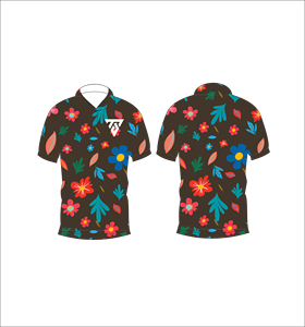 Polo à manches courtes pour hommes, marron foncé, imprimé floral, décontracté, mode d'été, tee-shirt de golf - Product Image 6