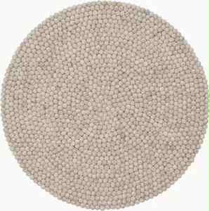 Tapis rond en feutre, tapis en laine fait main, tapis moderne beige neutre |   Tapis en laine de pierres, tapis en feutre pour salon - Product Image 3