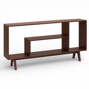 Estantería Baja de Madera Maciza de Estilo Moderno, Estantería para Biblioteca con Patas en V, Librería, Mueble de Oficina, 6 Estantes Flotantes Plegables - Product Image 3