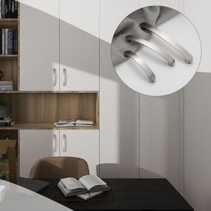 Maniglia per Mobile Contemporanea in Nichel Spazzolato Satinato 128mm, Pomelli per Porte e Maniglie per Cassetti da Cucina in Lega di Alluminio - Product Image 4