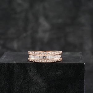 Hot Selling VVS Moissanite 925 Sterling ROSE Gold Plated <b>Ring</b> Fine Jewelry <b>for</b> <b>Men</b> Women's Wedding Engagement Gift HipHop Style - Product Image 3