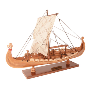 B036 - Modèle de petit navire viking, navire long en bois artisanal, décoration nautique, cadeau pour collectionneur, objet de présentation 40Lx23Wx31.8H cm - Product Image 2