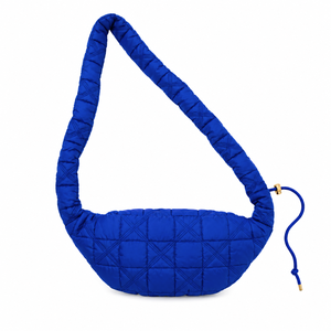 Bolso de cintura personalizado de la hermandad Zeta Phi Beta, azul y blanco, estilo casual, con logo bordado y cierre de cremallera para ropa griega femenina. - Product Image 3