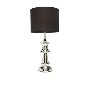 Mirror Polish <b>Chess</b> Piece Pillar <b>Table</b> Lamp With Black Shade Interior Decorative Modern Lamp For Home - Product Image 1