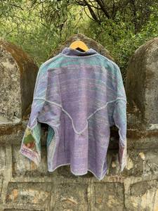 Reversible Cotton <b>Kantha</b> <b>Jacket</b> for Women – Lightweight Quilted Ethnic Layer with Traditional Hand Stitching - Product Image 6