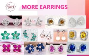 Pendientes de Diamantes y Zafiros Estilo Diana con Halo Clásico Ovalado en Oro Blanco Sólido de 18K para Mujer, de Sheri Jewels - Regalo de Aniversario - Product Image 5