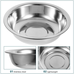 Stainless <b>Steel</b> <b>Bowl</b> Round Kitchen Food Serving Dish Reusable Metal Mixing <b>Bowl</b> Household Tableware Restaurant Catering Cookware - Product Image 4