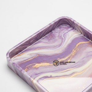 Luxury Handcrafted Resin Storage <b>Tray</b> Gold Vein Marble Effect Decorative Platter for Coffee <b>Table</b> Hotel & Modern Home Decor - Product Image 4