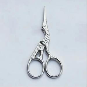 Tijeras Retro para Cejas en Forma de Grúa, Tijeras Vintage para Vello Nasal, Tijeras de Maquillaje Facial de Acero Inoxidable, Herramientas de Manicura - Product Image 1