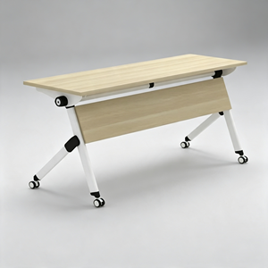 Adjustable Height Melamine Commercial School <b>Desk</b> Modern Design <b>Foldable</b> <b>Table</b> for Classroom Use with Wheels - Product Image 1