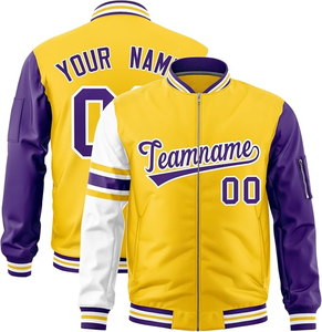 Vestes universitaires pour hommes HOOD CREW, manches en simili cuir, style Letterman, veste de baseball pour garçons, personnalisable, vente en gros - Product Image 2