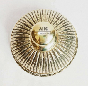 Antique <b>Brass</b> Desk <b>Bell</b> Gold Plated Circular Polished Home Decoration - Product Image 3