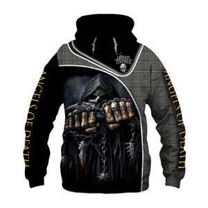 Sudadera con Capucha Estilo Gótico con Calavera, Diseño Hip Hop, Camuflaje Dorado, 100% Algodón Felpa, Sudadera de Invierno para Hombre, Estilo Urbano, Alta Calidad - Product Image 1